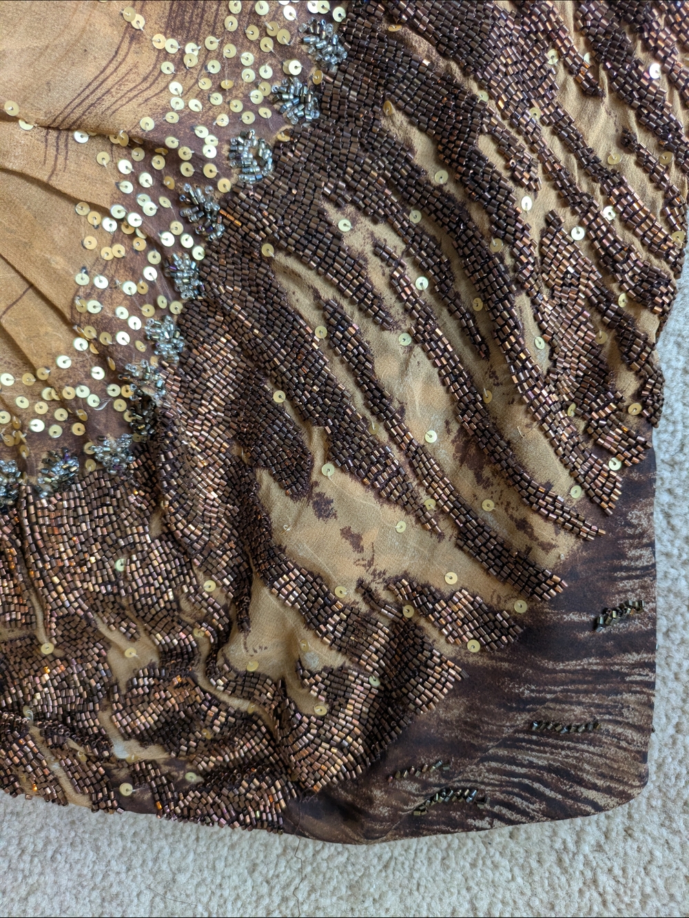 Alberto Makali Beige Silk Vintage Y2K Fairycore Festival Animal Print Bodice - Picture 8 of 16